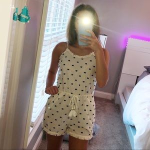 White Romper with Blue Detailing